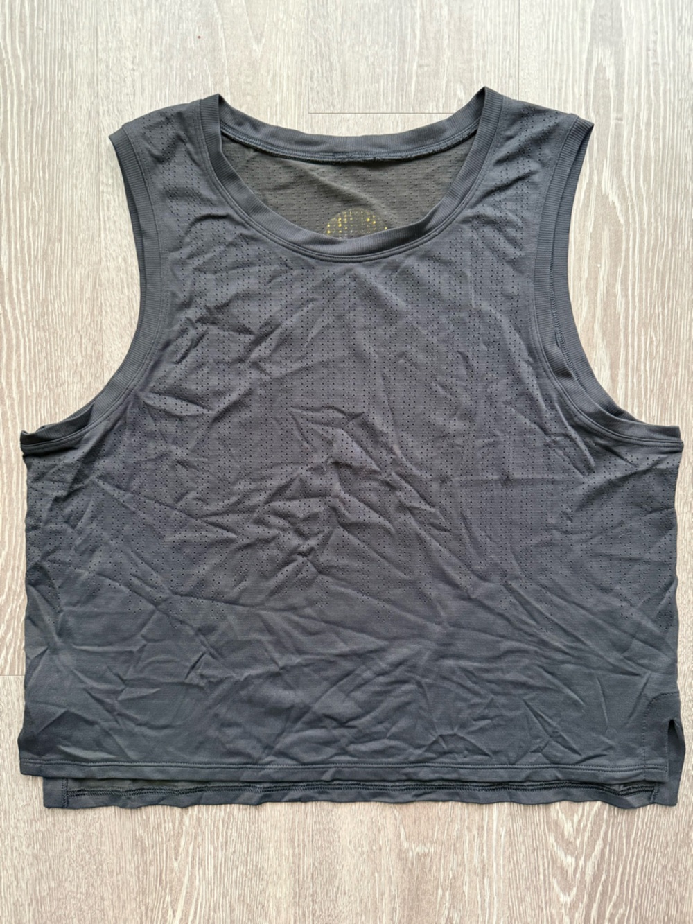CorePower Yoga x Lululemon - Black Perforated Athletic Cropped Tank - Medium